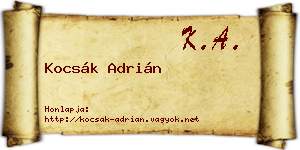 Kocsák Adrián névjegykártya